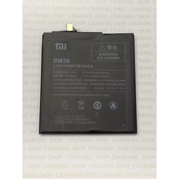 BATERAI XIOAMI Mi4S / BM38 ORIGINAL