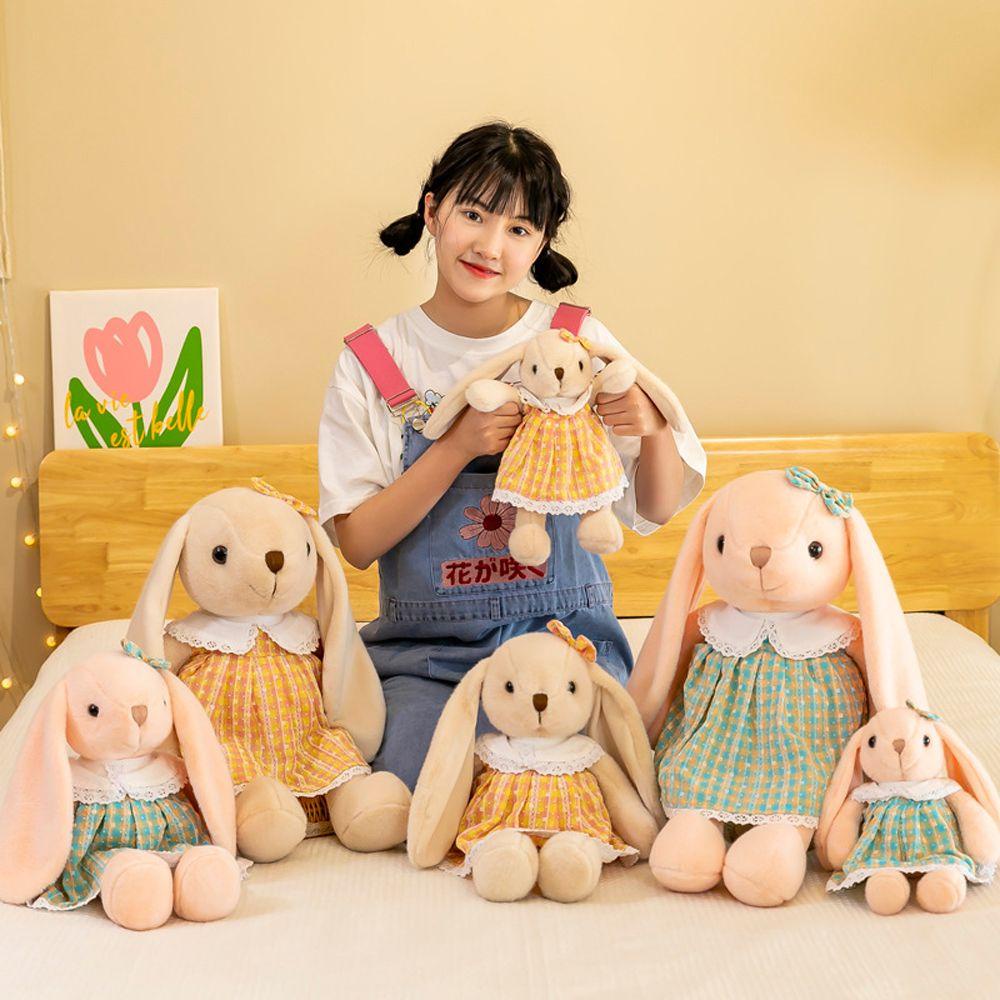Quinton Rok Boneka Kelinci Hadiah Ulang Tahun Natal Anak Berbulu Menenangkan Mainan Boneka Menenangkan Menemani Tidur Panjang Telinga Boneka Mainan Hewan