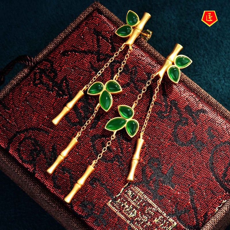 [Ready Stock]Hetian Jade Necklace Green Antique Ring