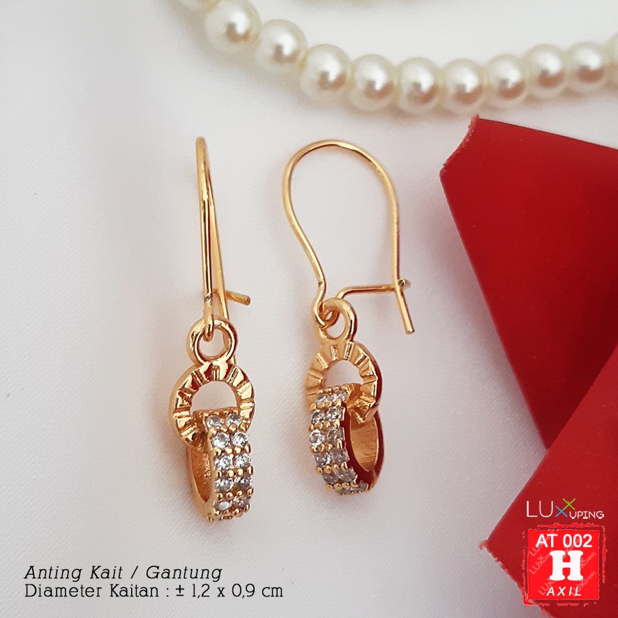 AT 002 Anting Xuping Wanita Dewasa Permata Sirkon Lapis Emas Luxx Xuping