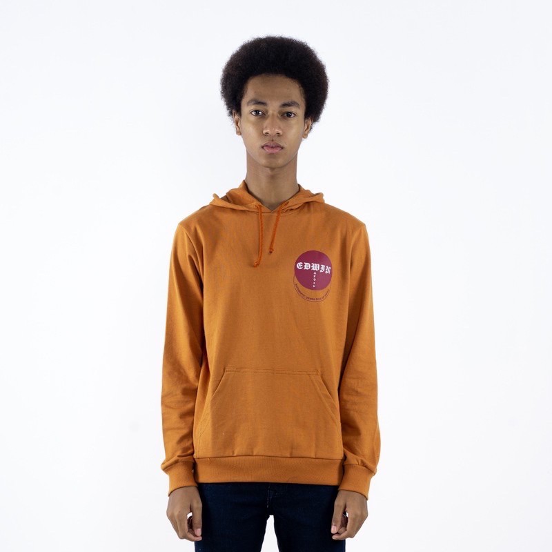 EDWIN JEANS HOODIE SUN 02 MUSTARD MAN ORANGE