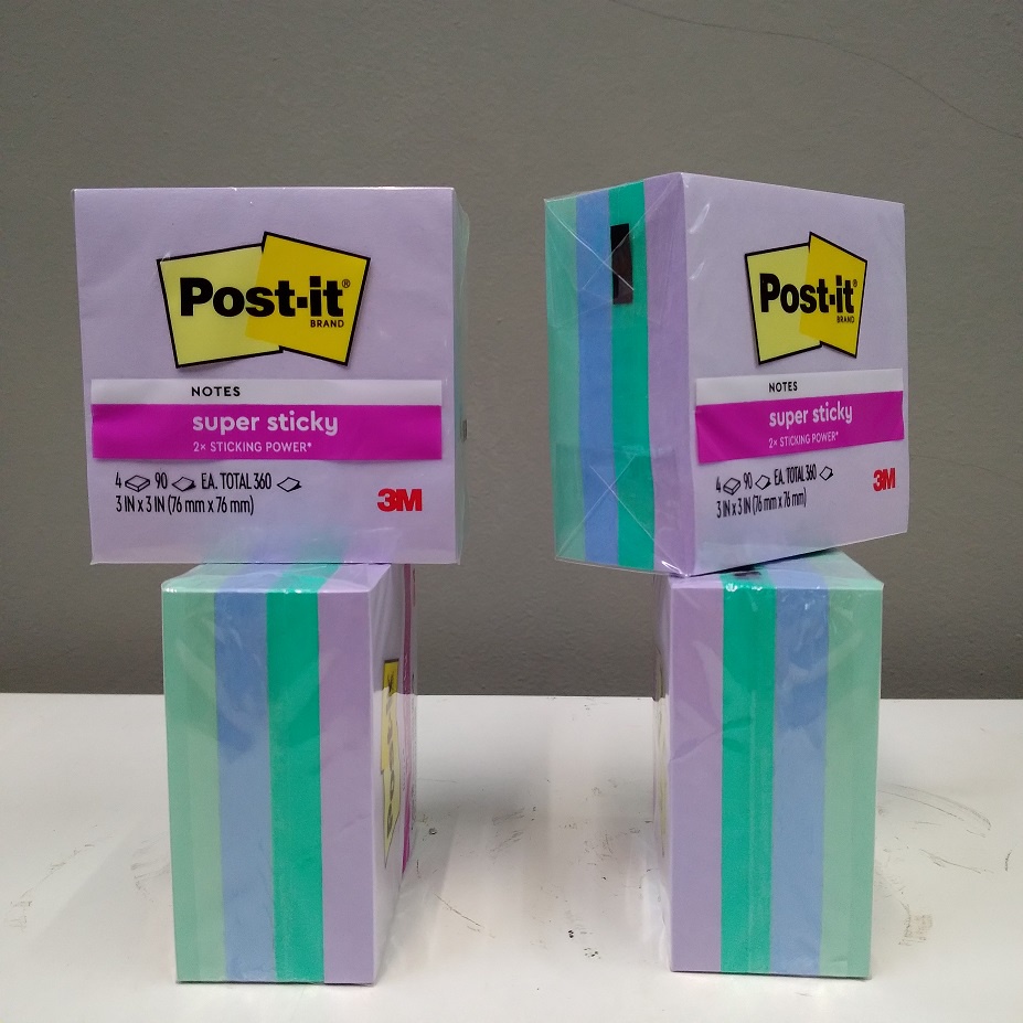 

3M Post It Super Sticky Notes 654-4SS-BLU Blue 3 inch x 3 inch