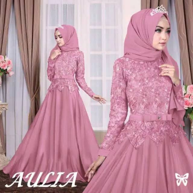 Aulia maxi Jersey premium kombinasi brokat