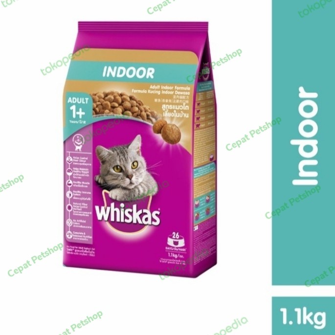 WHISKAS MAKANAN KUCING ADULT INDOOR 1,1KG FRESHPACK