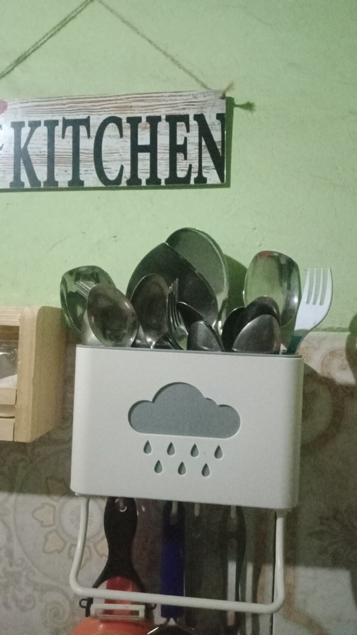 【gogomart】rak Tempat Alat Dapur Sendok Garpu Kitchen Kamar Mandi 2in1 - Gt007