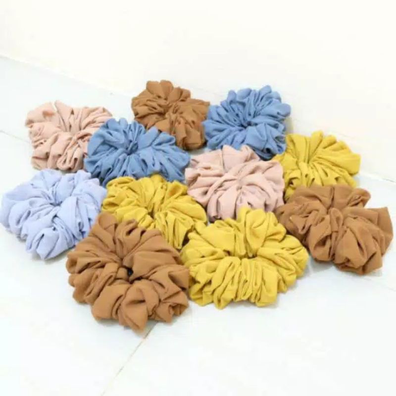 [ 1 KG - 40 PCS ] Scrunchy Cepolan Hijab / Scrunchie Size Besar / Ikat Rambut Hijaber / Kunciran