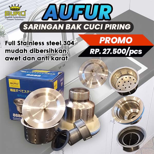 Afur Saringan Bak Cuci Piring - Afur 1 set Full Stainless SS 304 EURO