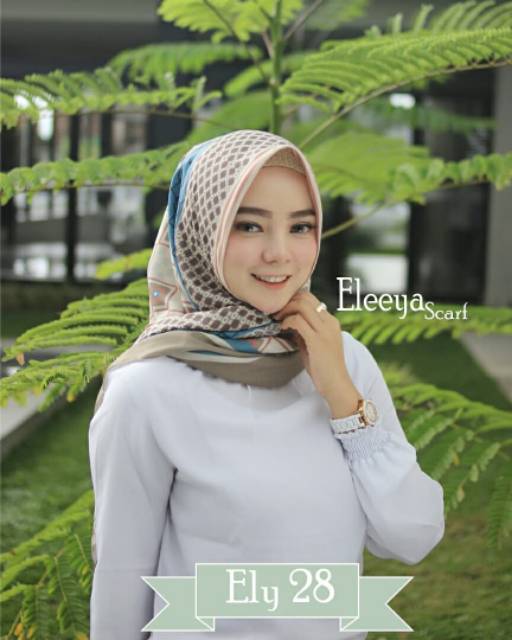 HIJAB SEGIEMPAT MOTIF ELY 28 || Eleeya Scarf