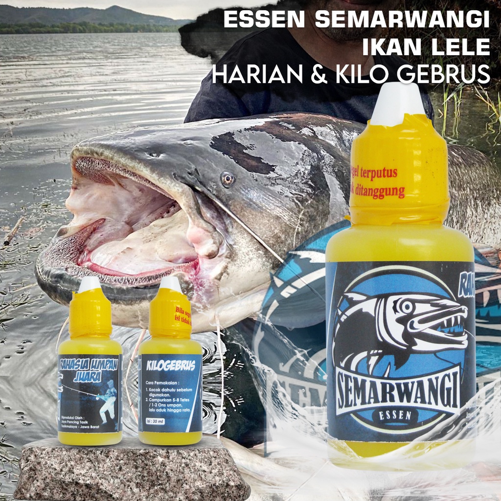 Essen Ikan Lele Kilo Gebrus Semarwangi esen umpan mancing Oplosan Paling Ampuh Segala Medan dan Ukur
