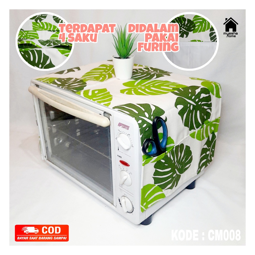 Cover Microwave Oven Sarung Microwave Oven Tempat Microwave Oven Motif Monstera