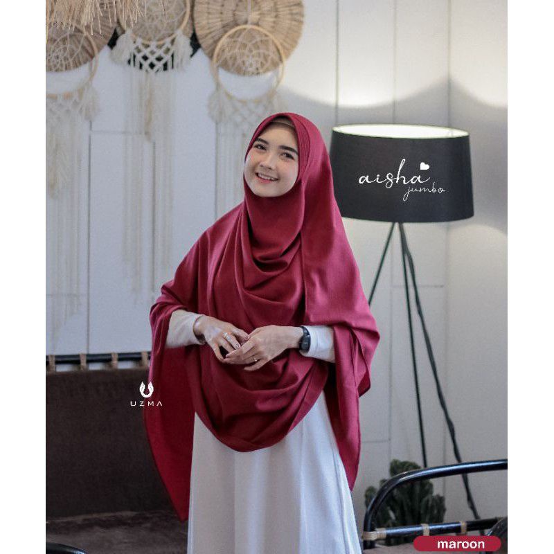 Aisha Instan Size Jumbo Ori Uzma Hijab (Pasmina Instan / Pastan)