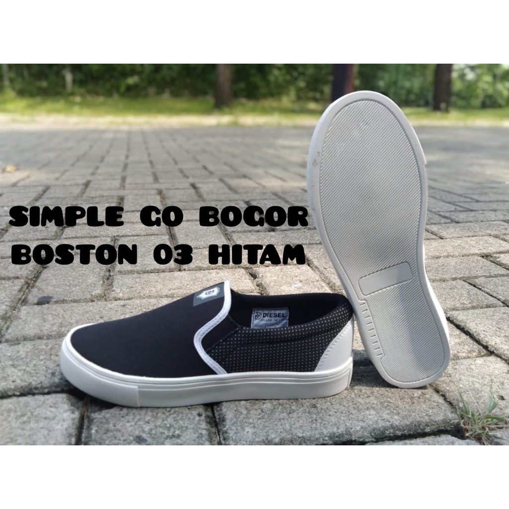 SEPATU SLIP ON PRIA BOSTON DIESEL 03 BAHAN KANVAS INJECT ANTI SELIP 38-43