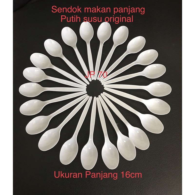 sendok makan panjang putih susu