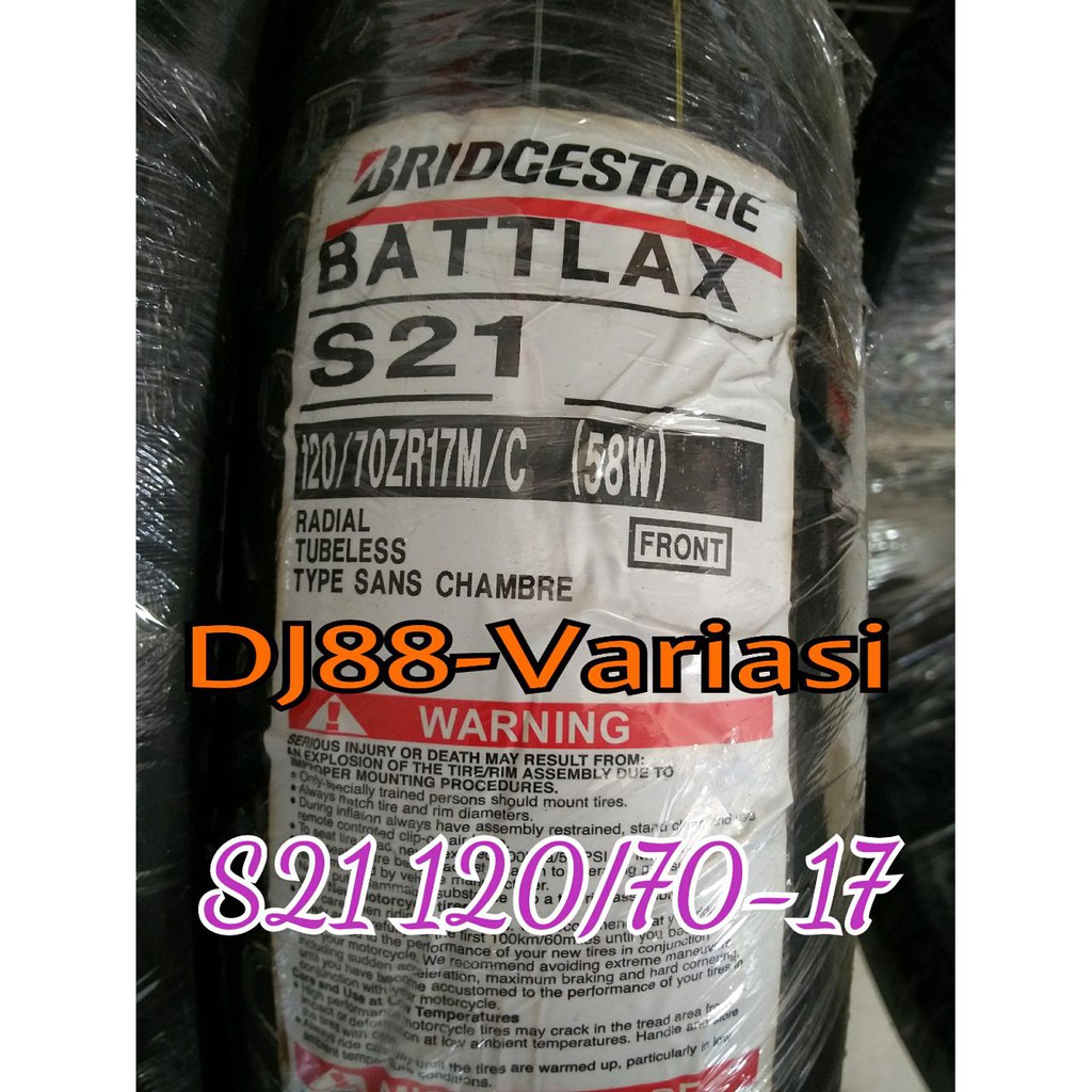Ban Battlax s21 120 70 17 depan tubless r15 cbr 150 xabre cbr 250 ninja 250 r25 mt25