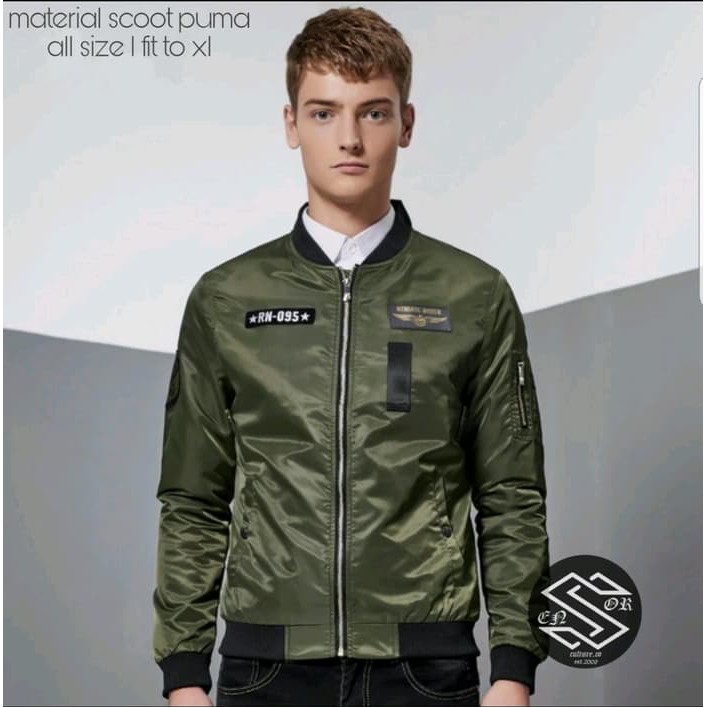 Jaket Bomber Militer Green Army