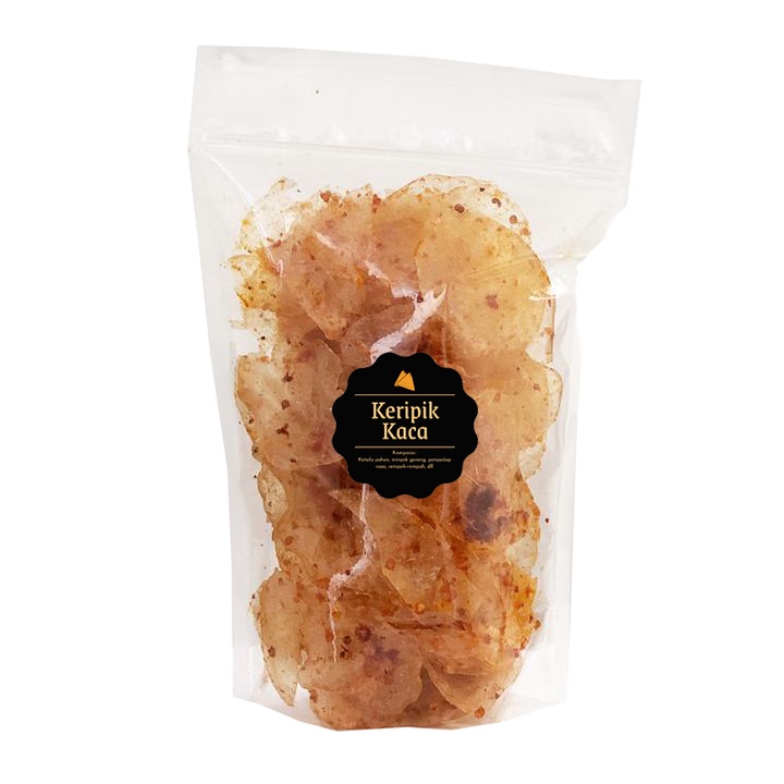 [DELISH SNACKS] Keripik Kaca Asin / Pedas (M) 100gr / Snack Cemilan Makanan Ringan / Camilan Gurih Asin