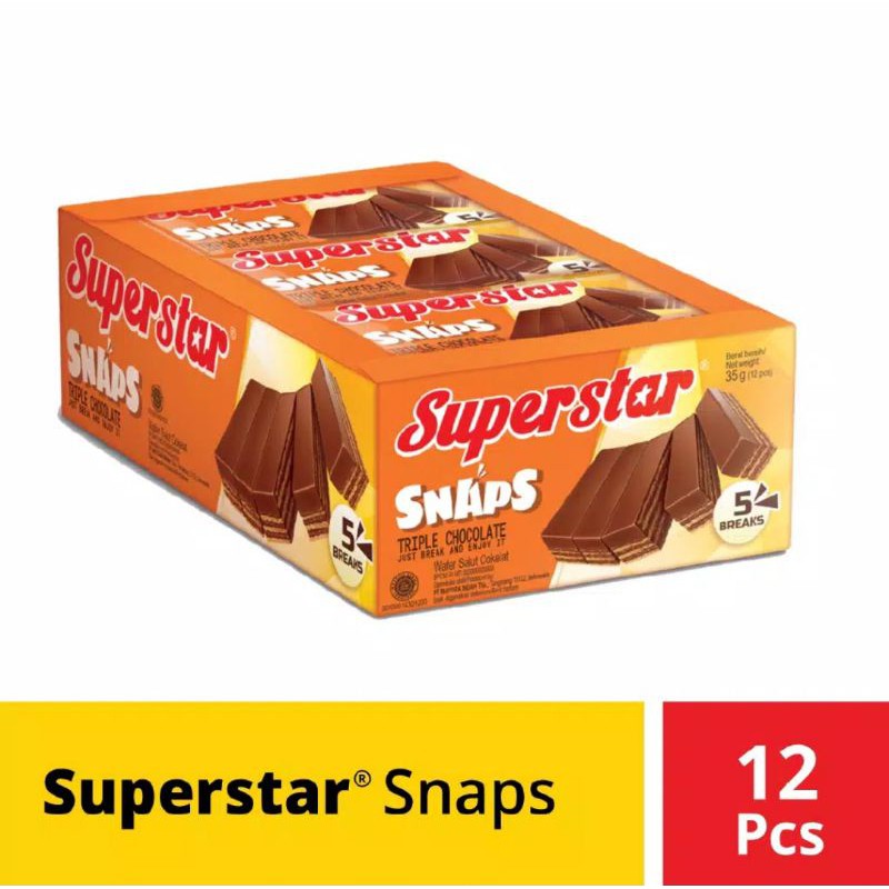 Superstar SNAPS triple coklat 1 box isi 12 pcs