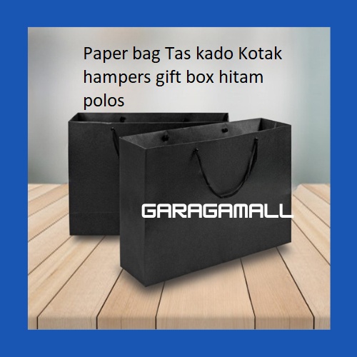 

Paper bag hitam polos tas jinjing kotak kado gift box paperbag kotak hampers kantong kertas ukuran 35x10x25 cm