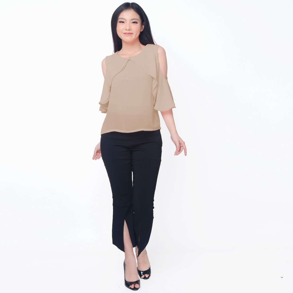 Blus Gaya Korea Model Terbaru Variasi Open Shoulder - XSHOP Vallens