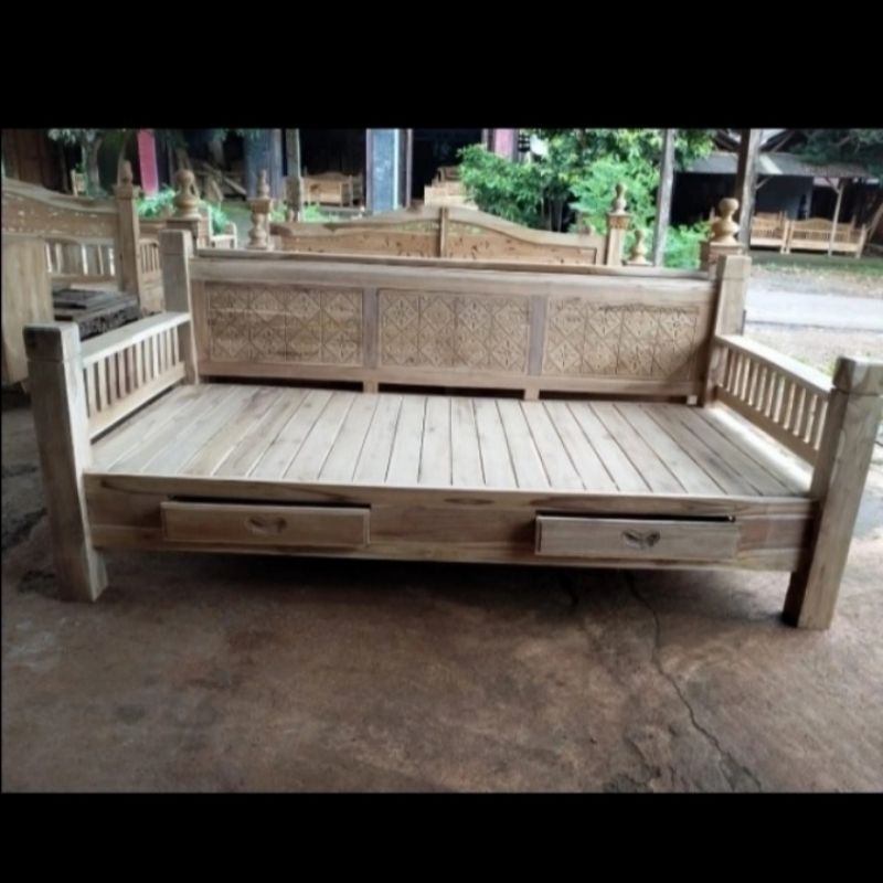 Daybed Resban Bangku Panjang Jati - Bale Bale jati Mentahan Jepara