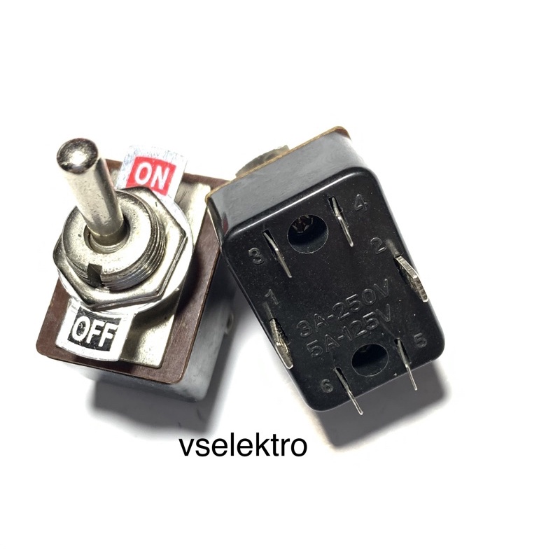 toggel switch 6 pin 6 KAKI/SAKLAR TOGEL SWITCH 6 pin on off