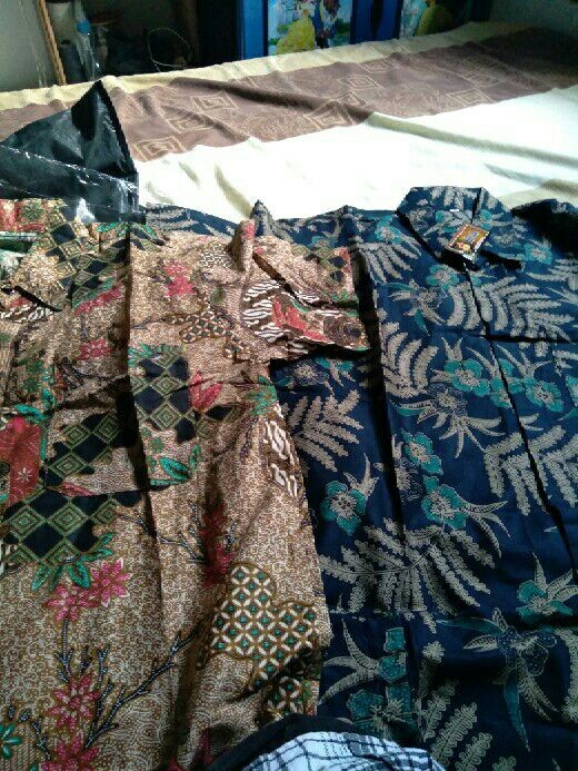 Kemeja Batik Pria Lengan Panjang Size M L Xl Xxl  Bswart Batik Hrb026 Kenongo Hem Panjang Padi