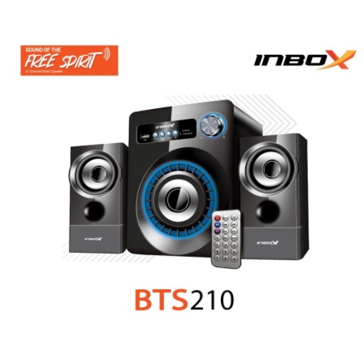 Speaker subwoofer inbox wired usb power 3.5mm audio aux stereo remote w/ bluetooth Usb tf radio led bts-210 bts210