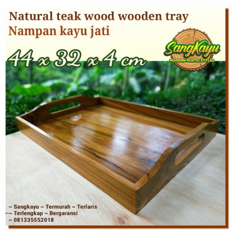 Nampan kayu jati premium quality 44x32x4 teak wooden tray nampan saji