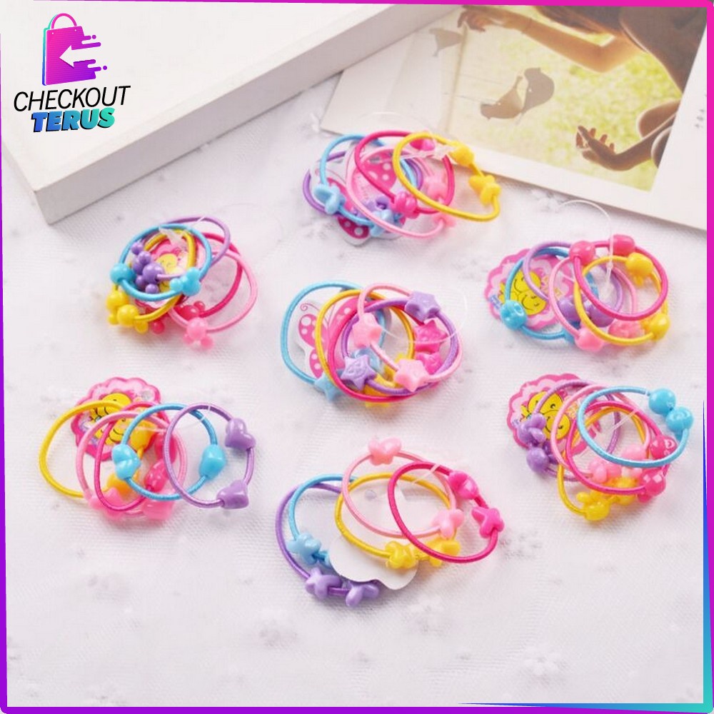 CT C9 (50 PCS) Ikat Rambut Anak Bahan Karet Headband Ikat Rambut Anak Perempuan Kuncir Rambut Kuda Aksesoris Rambut Anak