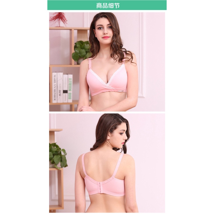 Menyusui Bra Katun Bersalin Menyusui Pakaian Dalam Nirkabel Push Up Bra Y1007