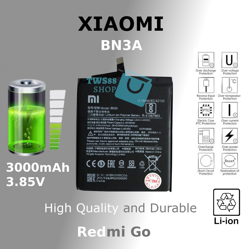 (TWS) Batre Baterai Battery Original For Xiaomi Redmi Go / BN3A