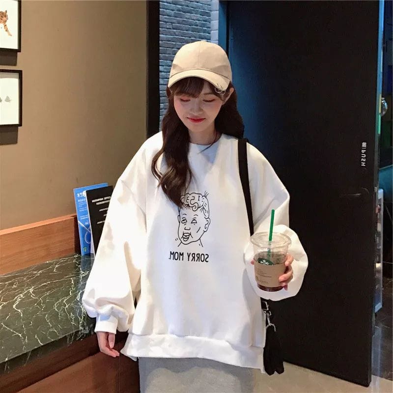 BEFAST - ZEC OOTD Wanita Sweater KINZU / Sweater Oversize Sorry Mom (LD 116, P 65) / Swater Hangout