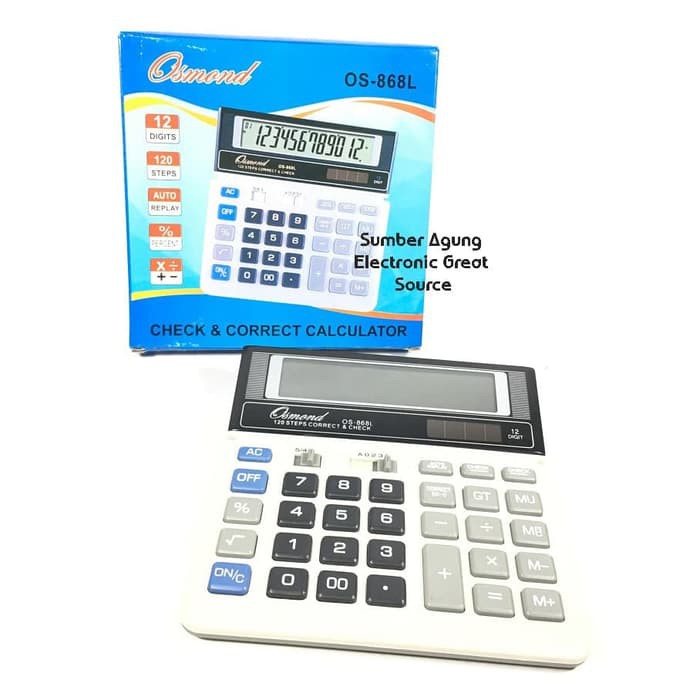 

Kalkulator Hitung Toko OS868L 868 Osmond 12digits Check n Correct