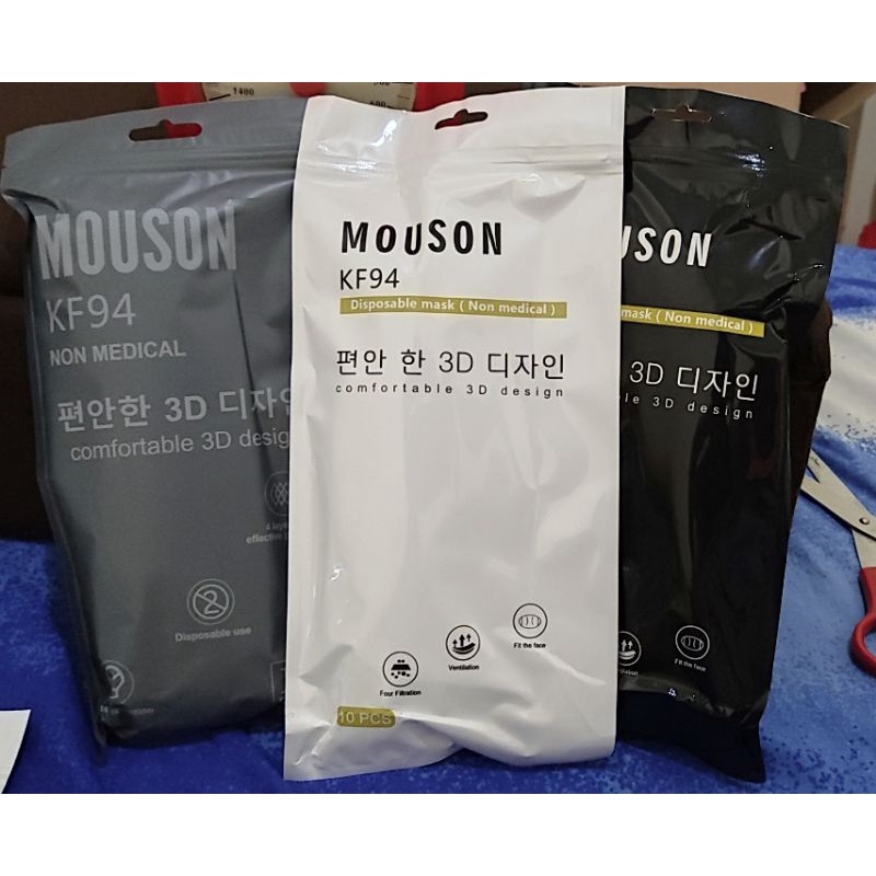 mouson KF94 senada hitam putih abu