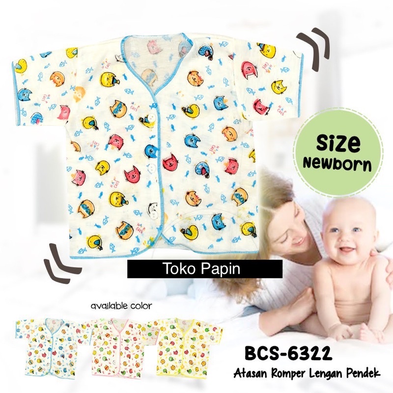 Baju Kaos Anak Bayi Harian Lengan Pendek Newborn Baru Lahir Motif Adem