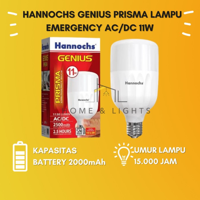 Lampu Emergency Hannochs LED Genius Prisma 11W