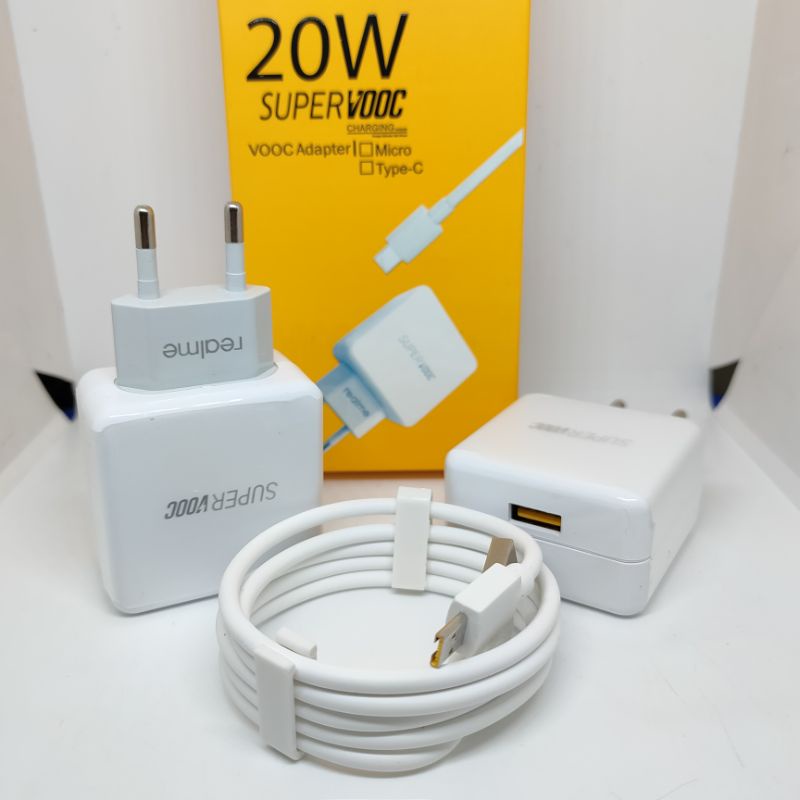 Charger Realme 20W 4A Super VOOC Flash Charging Kabel Micro USB