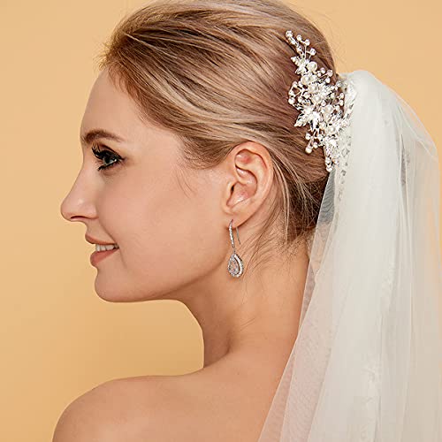 1Pc Fashion Elegant Crystal Pearl Hair Combs For Bridal Wedding