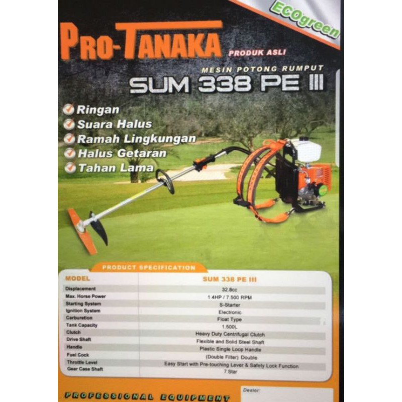 Mesin Potong Rumput 2 Tak PRO TANAKA SUM 388 PE III / Brush Cutter Tanaka 2 Tak