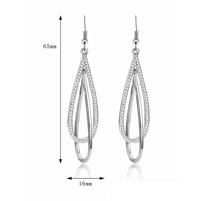 LRC Anting Tusuk Fashion Silver Color Pure Color Decorated E73096