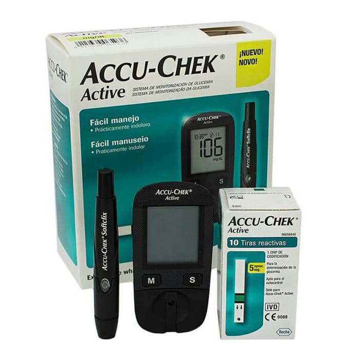 ALAT CEK GULA DARAH ACCU CHEK ACTIVE METER ALAT TEST GULA DARAH ACCU CHECK BONUS STRIP 25