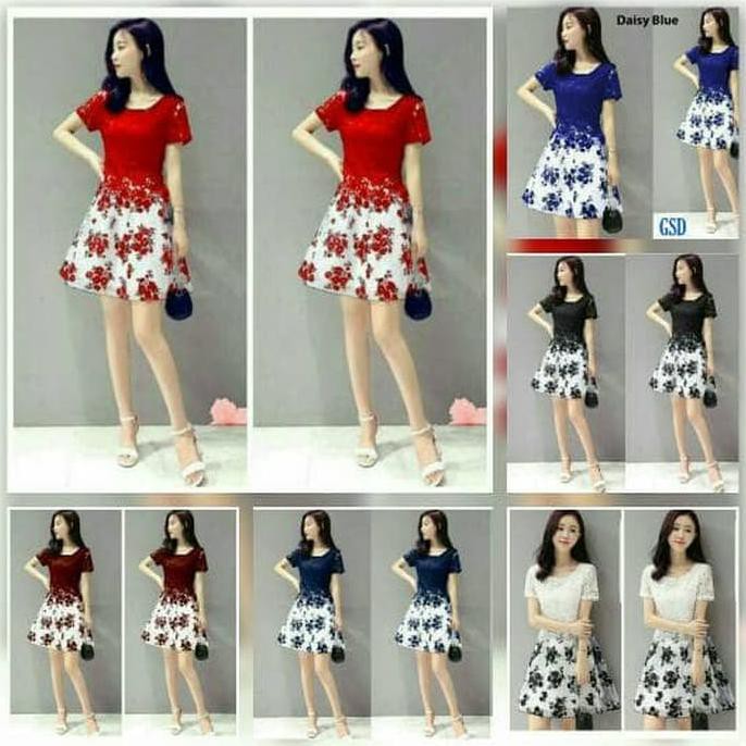 promo gaun pesta natal / mini dress brokat / dress kekinian / dress remaja terbaru