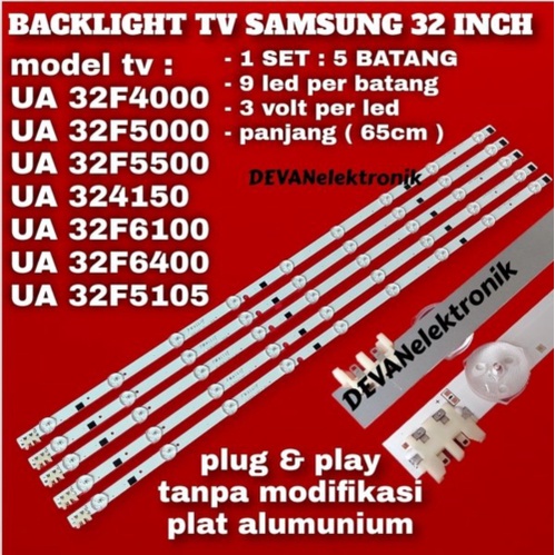 Jual Backlight tv samsung 9k lampu led tv samsung 32 in - backlight tv samsung 9k ua32f5000 ua 32f40