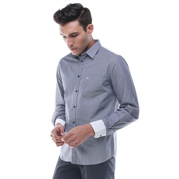 Johnwin - Kemeja Formal - Kemeja Pria - Kemeja Lengan Panjang - Abu-abu - FSH.650.W371.549.C L/S - F
