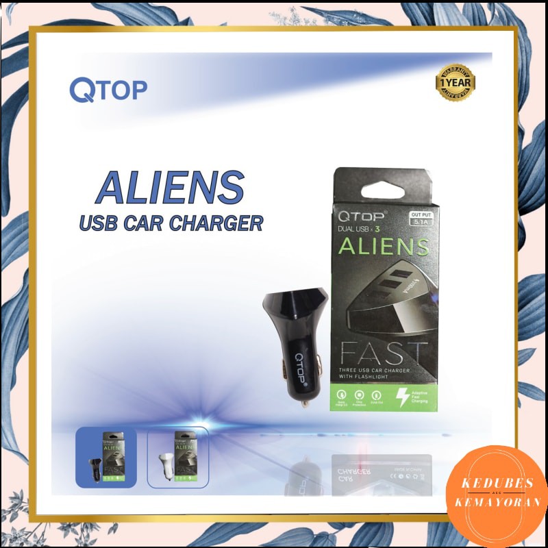 Qtop Saver Adaptor Mobil Aliens 3USB [kk]