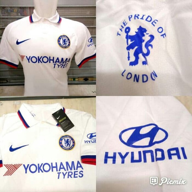 Kaos Baju  Jersey Bola  Grade Ori Chelsea Away 3rd Putih New 