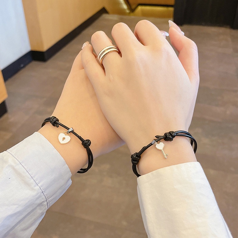 Gelang Couple Magnet Pelangi/Spaceman/Cinta Imut Mode Korea-22#concentric lock