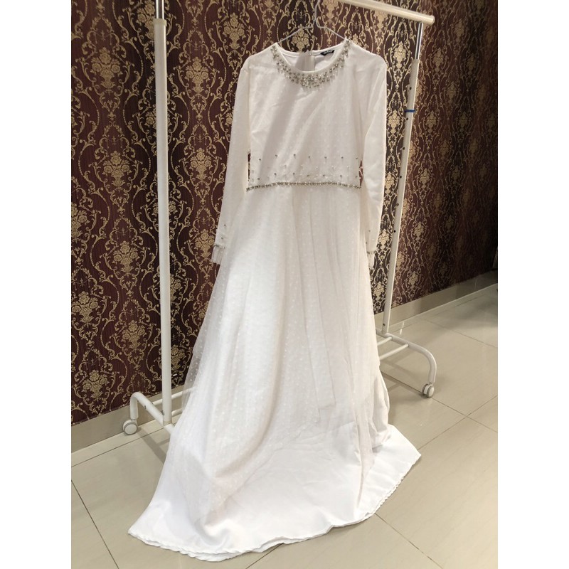 gamis ozias putih/gamis ozias/gamis ozias mutiara