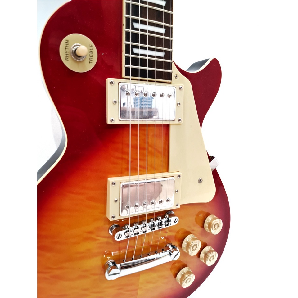 Gitar Elektrik Merk Gibson Les Paul Warna Sunburst Cherry Listrik LesPaul Bonus Tas dan Kabel Jack Murah Jakarta