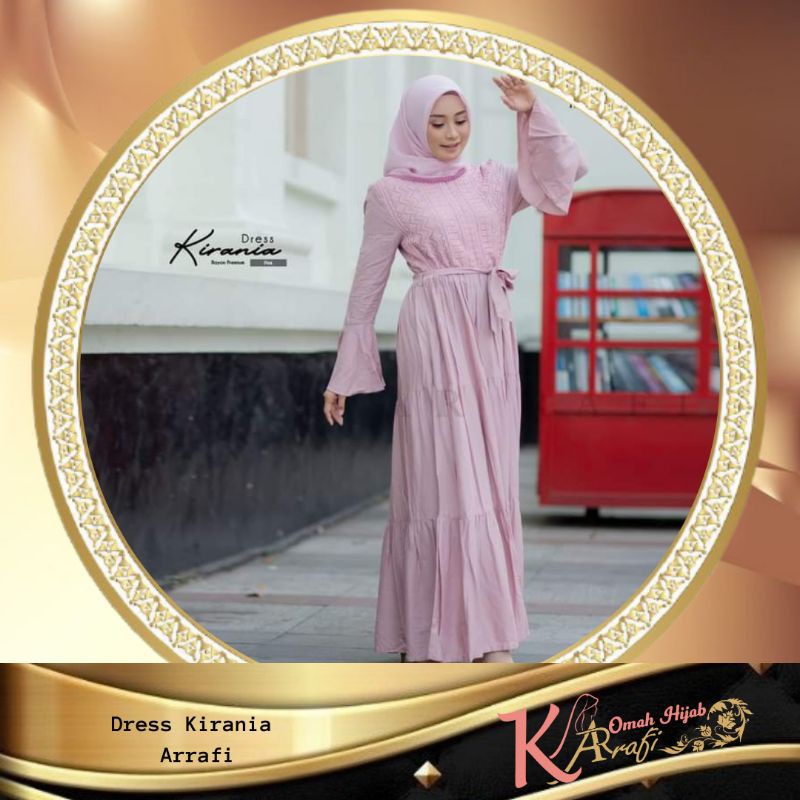 Dress Gamis Maxi Rayon Baju Muslim Terbaru Kirania Dress Arrafi Rabbani Wearing Klamby